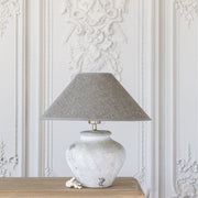 Lamp Ceramic Fabio with Dark Grey Shade - Smallhill Furniture Co.