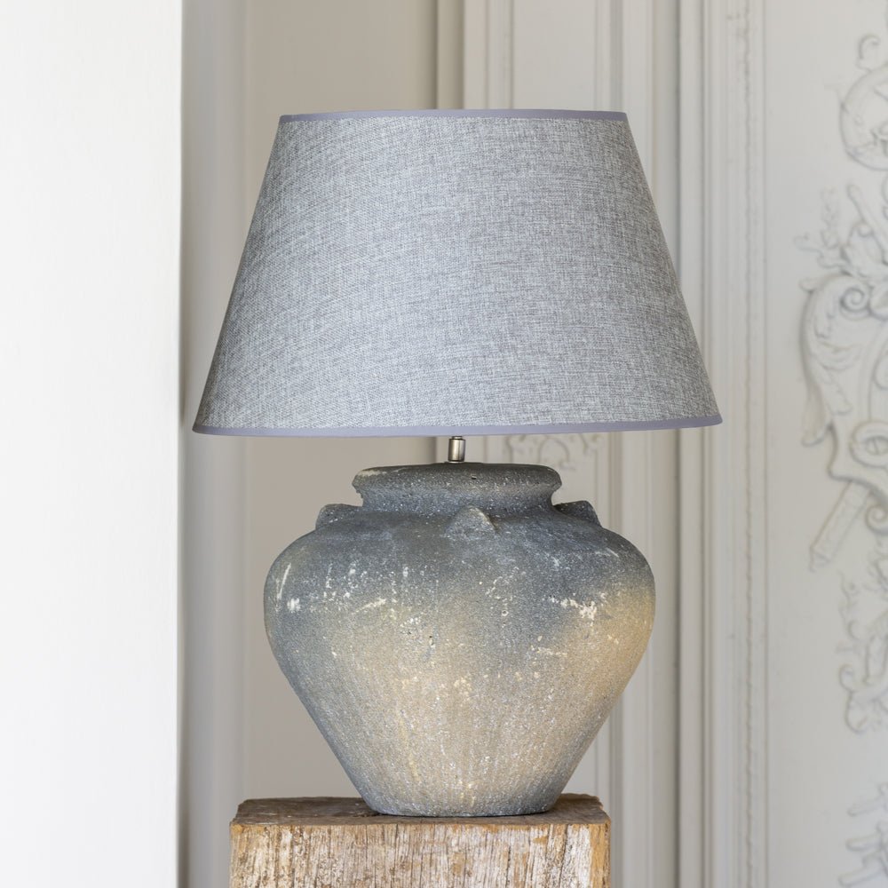 Lamp Ceramic Lucca with Dark Grey Shade - Smallhill Furniture Co.