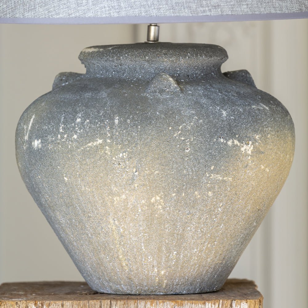 Lamp Ceramic Lucca with Dark Grey Shade - Smallhill Furniture Co.