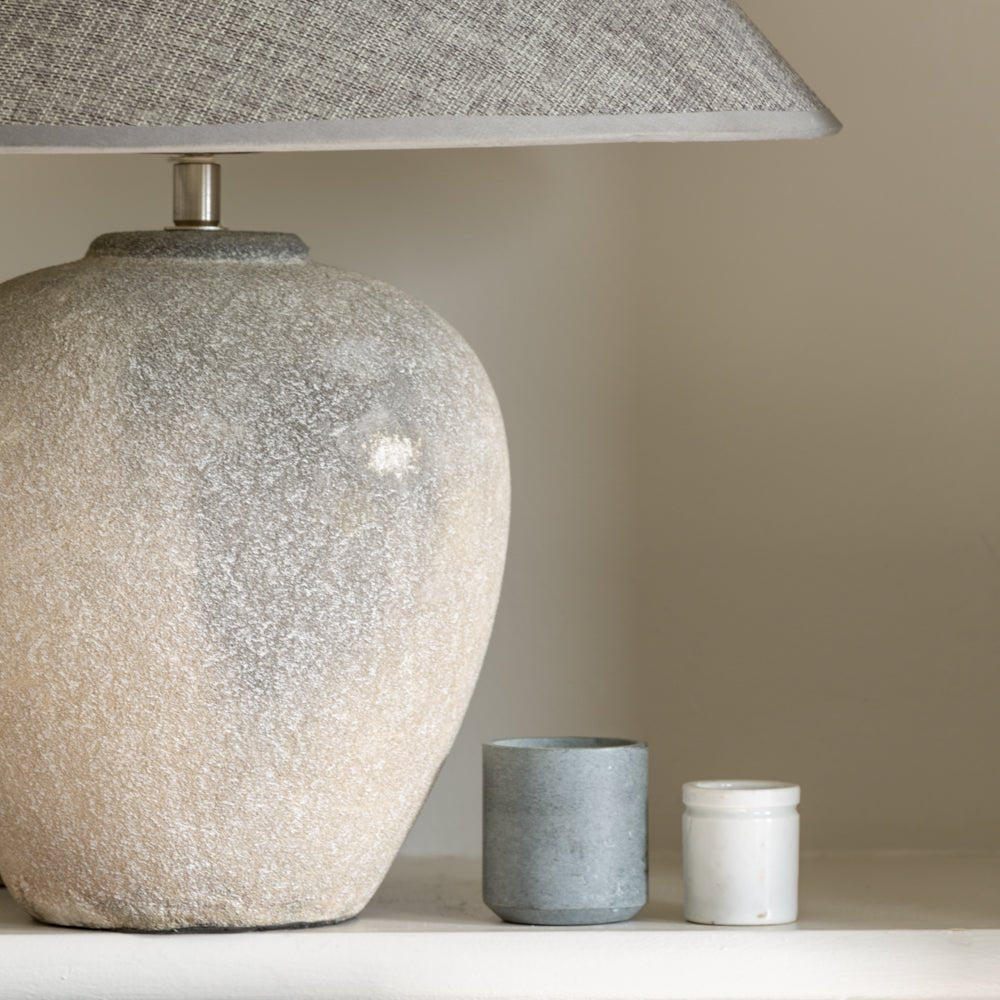 Lamp Ceramic Nero With Dark Grey Shade - Smallhill Furniture Co.