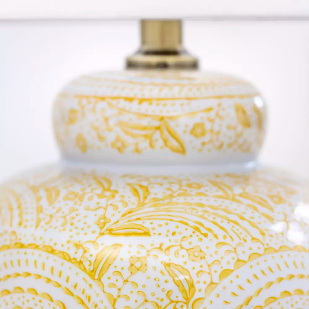 Lamp Flora Lemon With White Shade - Smallhill Furniture Co.