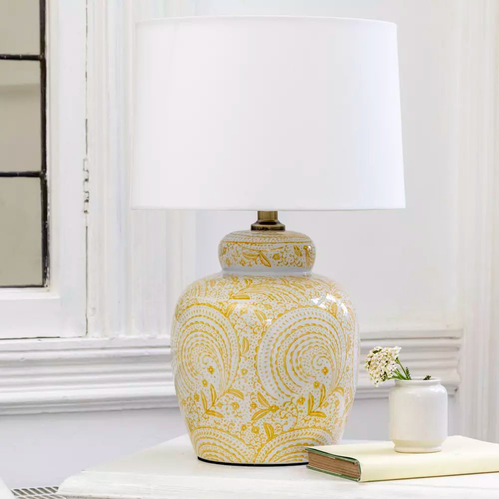 Lamp Flora Lemon With White Shade - Smallhill Furniture Co.