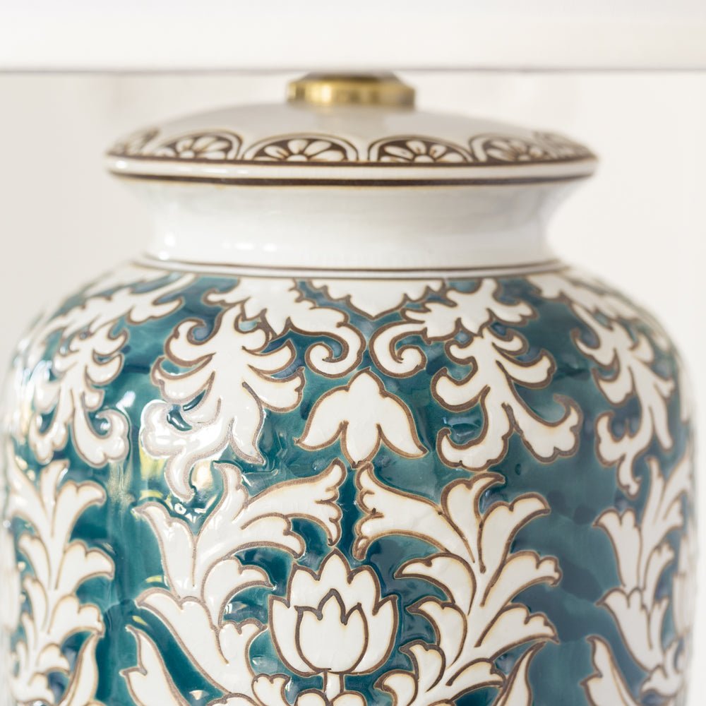 Lamp Lotus With White Shade - Smallhill Furniture Co.