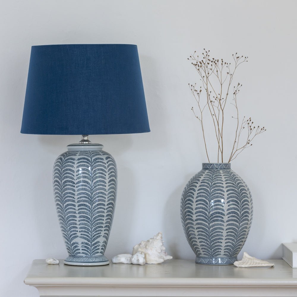 Lamp Luna with Navy Shade - Smallhill Furniture Co.