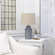 Lamp Serrato Carbon With Taupe Shade - Smallhill Furniture Co.