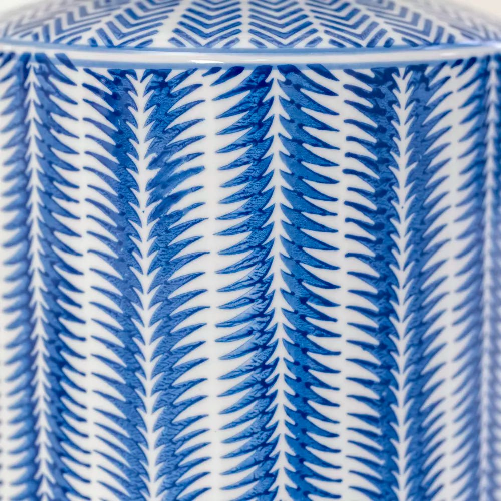 Lamp Serrato Cerulean With Taupe Shade - Smallhill Furniture Co.