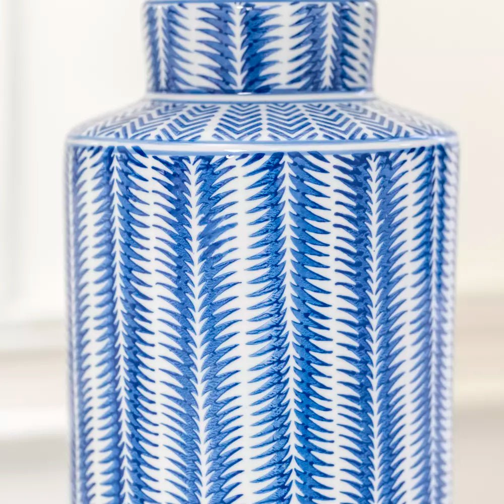 Lamp Serrato Cerulean With Taupe Shade - Smallhill Furniture Co.