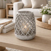 Large Conical Ceramic Lattice Hurricane Lantern - Smallhill Furniture Co.