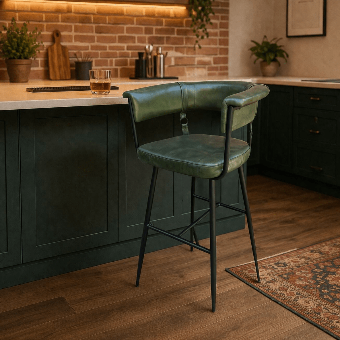Leather Breakfast Bar Counter Stool - Smallhill Furniture Co.