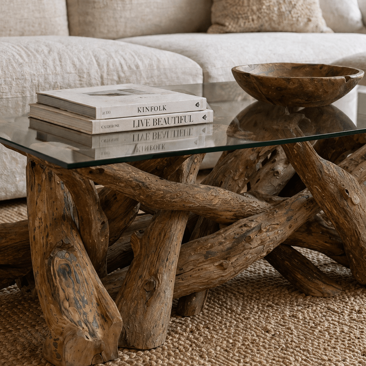 Leila Branchwood Rectangular Coffee Table - Smallhill Furniture Co.