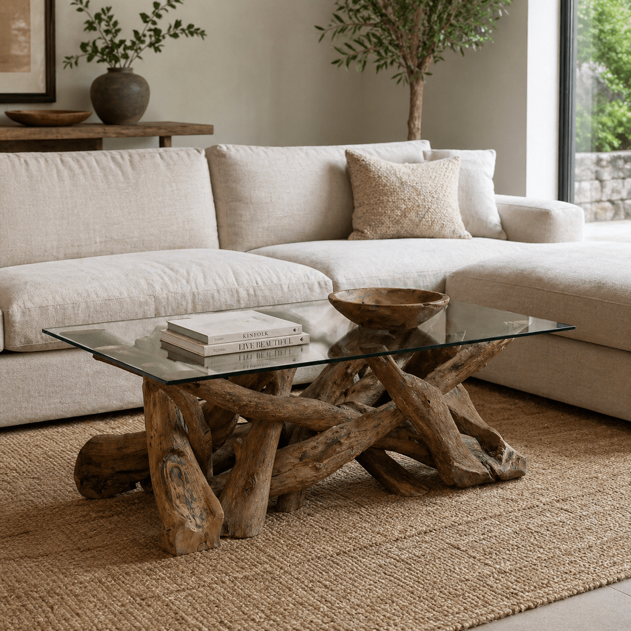 Leila Branchwood Rectangular Coffee Table - Smallhill Furniture Co.