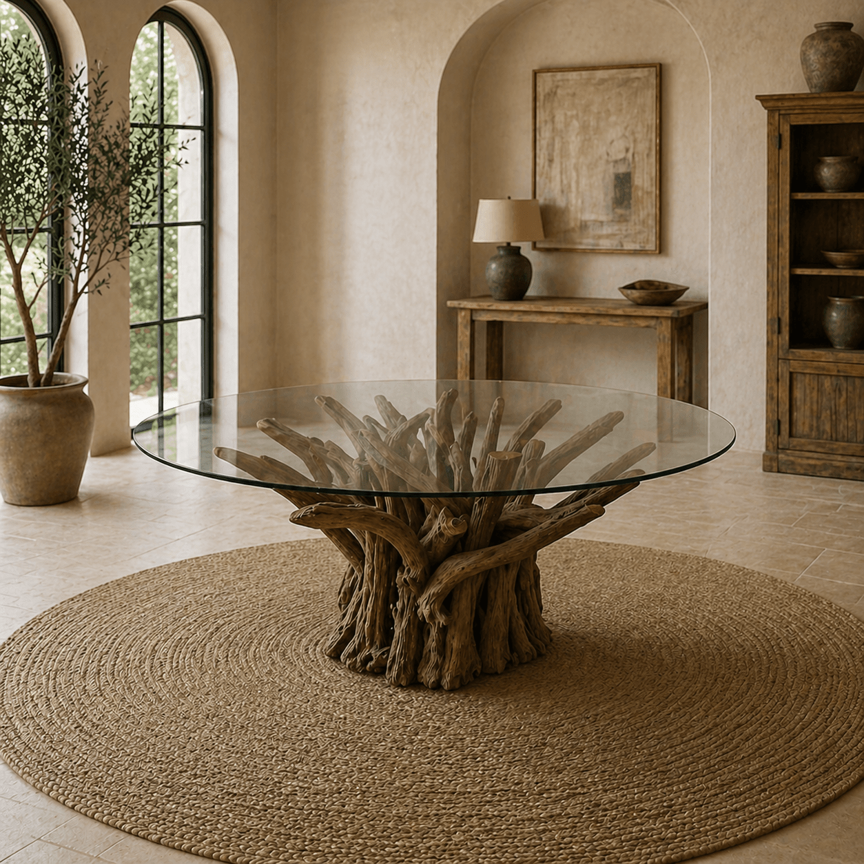 Leila Branchwood Round Dining Table (130cm) - Smallhill Furniture Co.