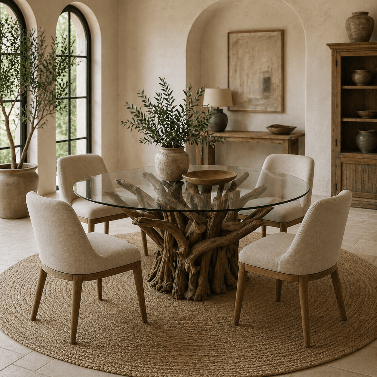 Leila Branchwood Round Dining Table (130cm) - Smallhill Furniture Co.