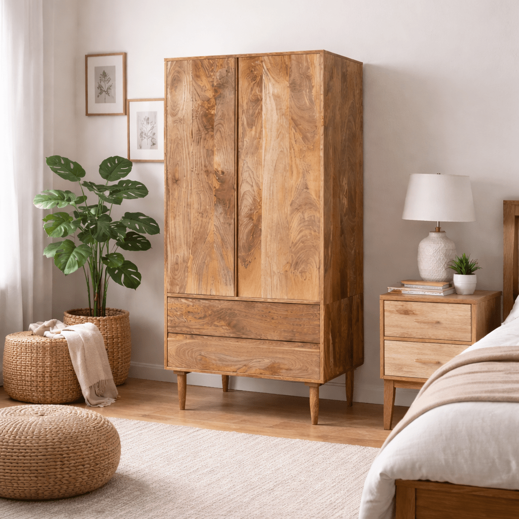 Mangowen 2 Drawer Wardrobe - Smallhill Furniture Co.