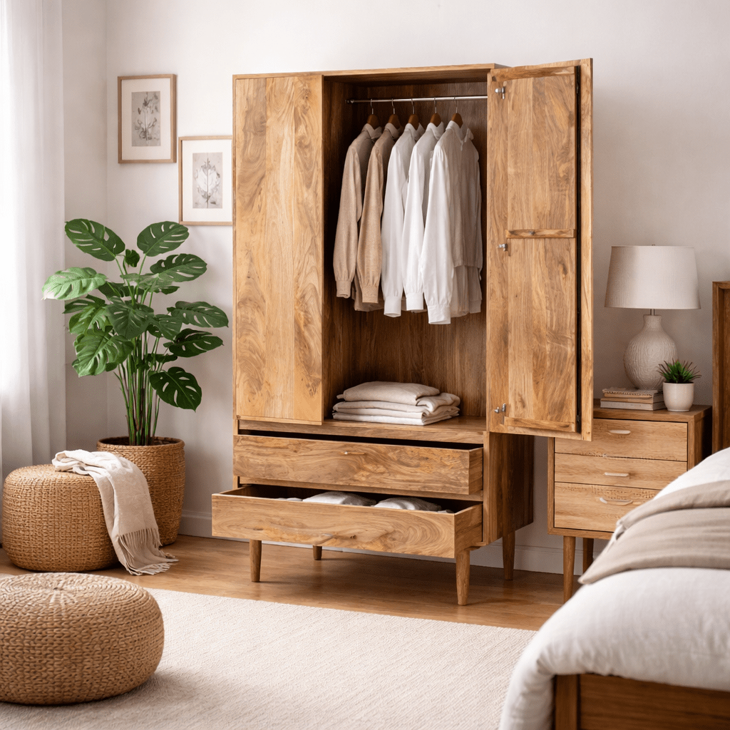 Mangowen 2 Drawer Wardrobe - Smallhill Furniture Co.