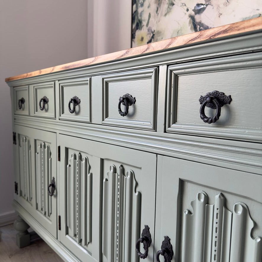 Old Charm 3 Door Sideboard 'Card Room Green' - Smallhill Furniture Co.