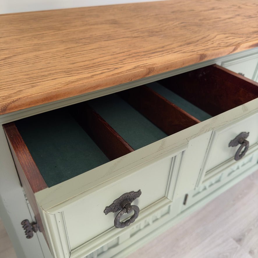 Old Charm 3 Door Sideboard 'Card Room Green' - Smallhill Furniture Co.