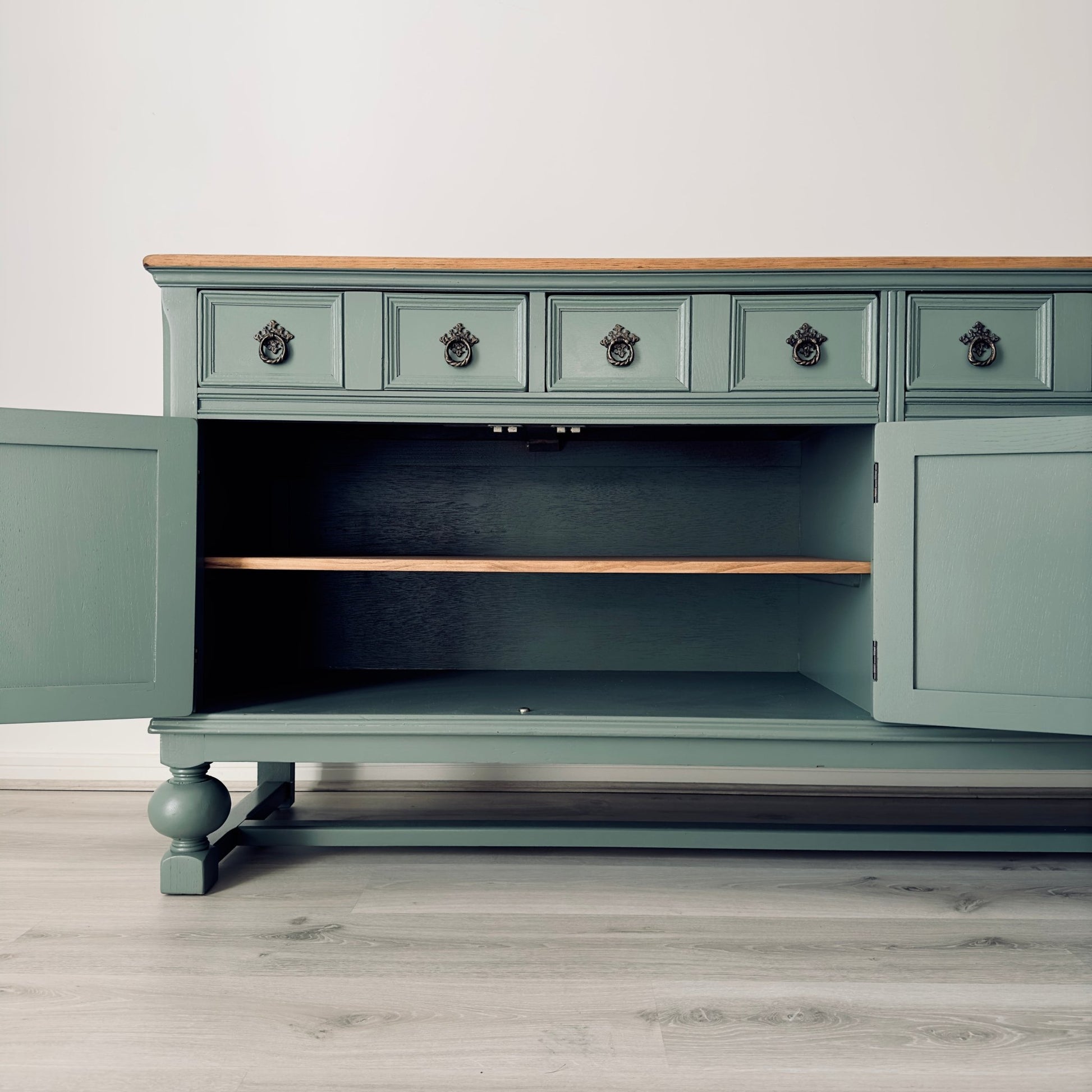 Old Charm 4 Door Sideboard 'Card Room Green' - Smallhill Furniture Co.