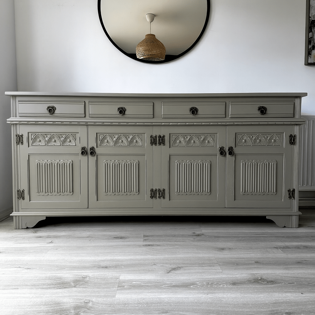 Old Charm 4 Door Sideboard 'Manor House Gray' - Smallhill Furniture Co.