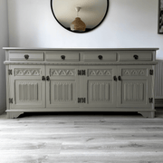 Old Charm 4 Door Sideboard 'Manor House Gray' - Smallhill Furniture Co.