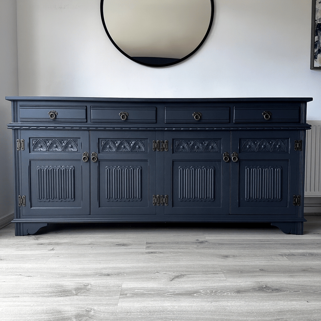 Old Charm 4 Door Sideboard 'Off Black' - Smallhill Furniture Co.