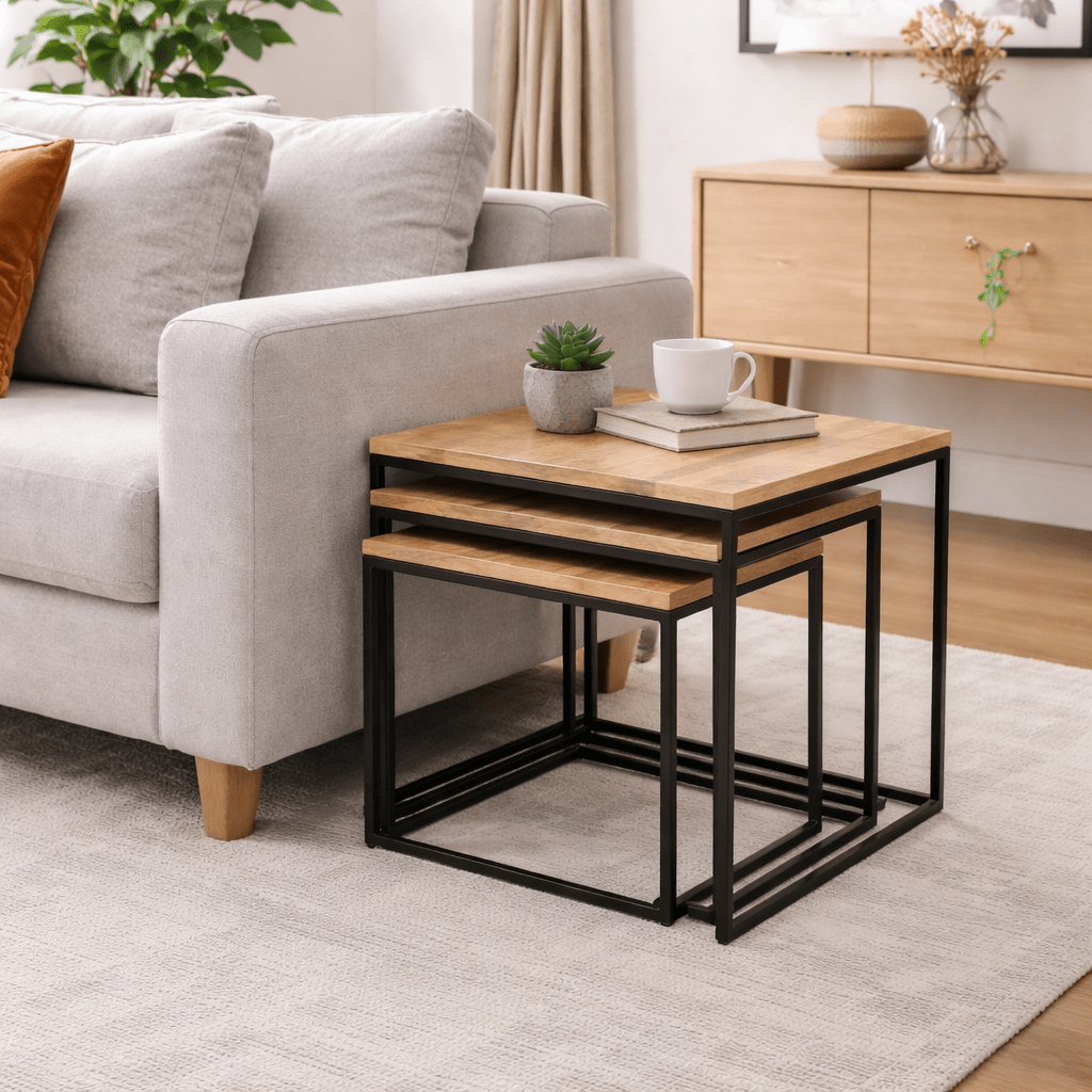 Old Empire Square Nest Of 3 Tables - Smallhill Furniture Co.