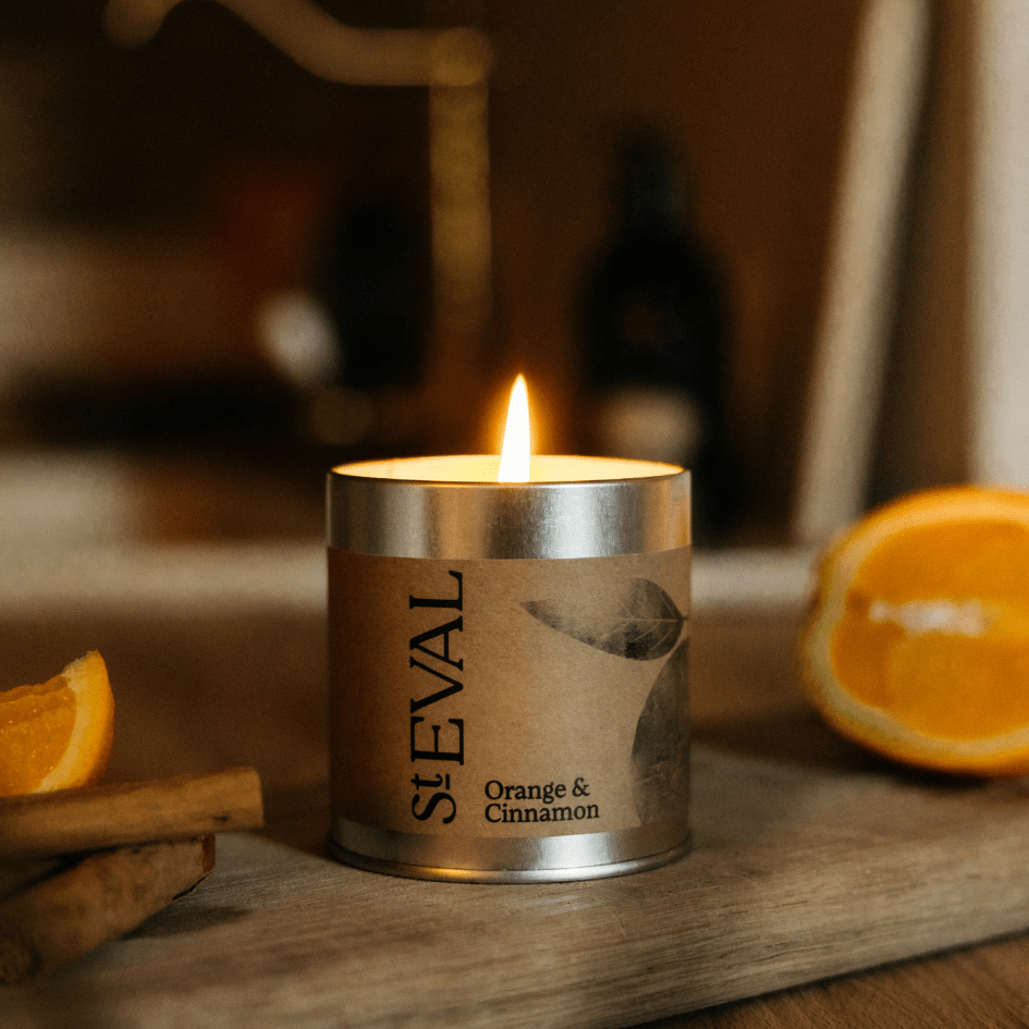 Orange & Cinnamon Scented Tin Candle - Smallhill Furniture Co.