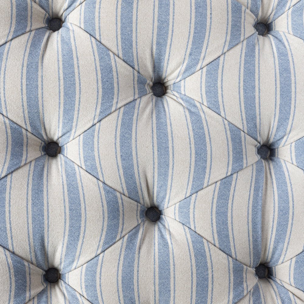 Ottoman Ticking Stripe Blue - Smallhill Furniture Co.