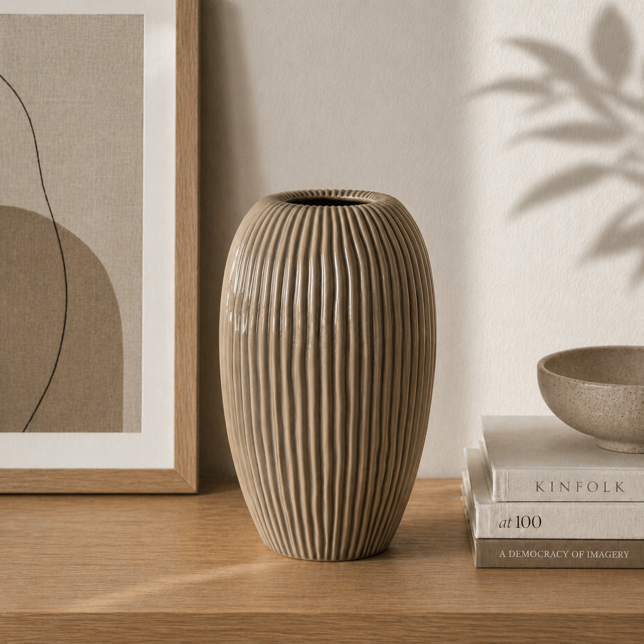 Pallida Large Striped Vase - Smallhill Furniture Co.