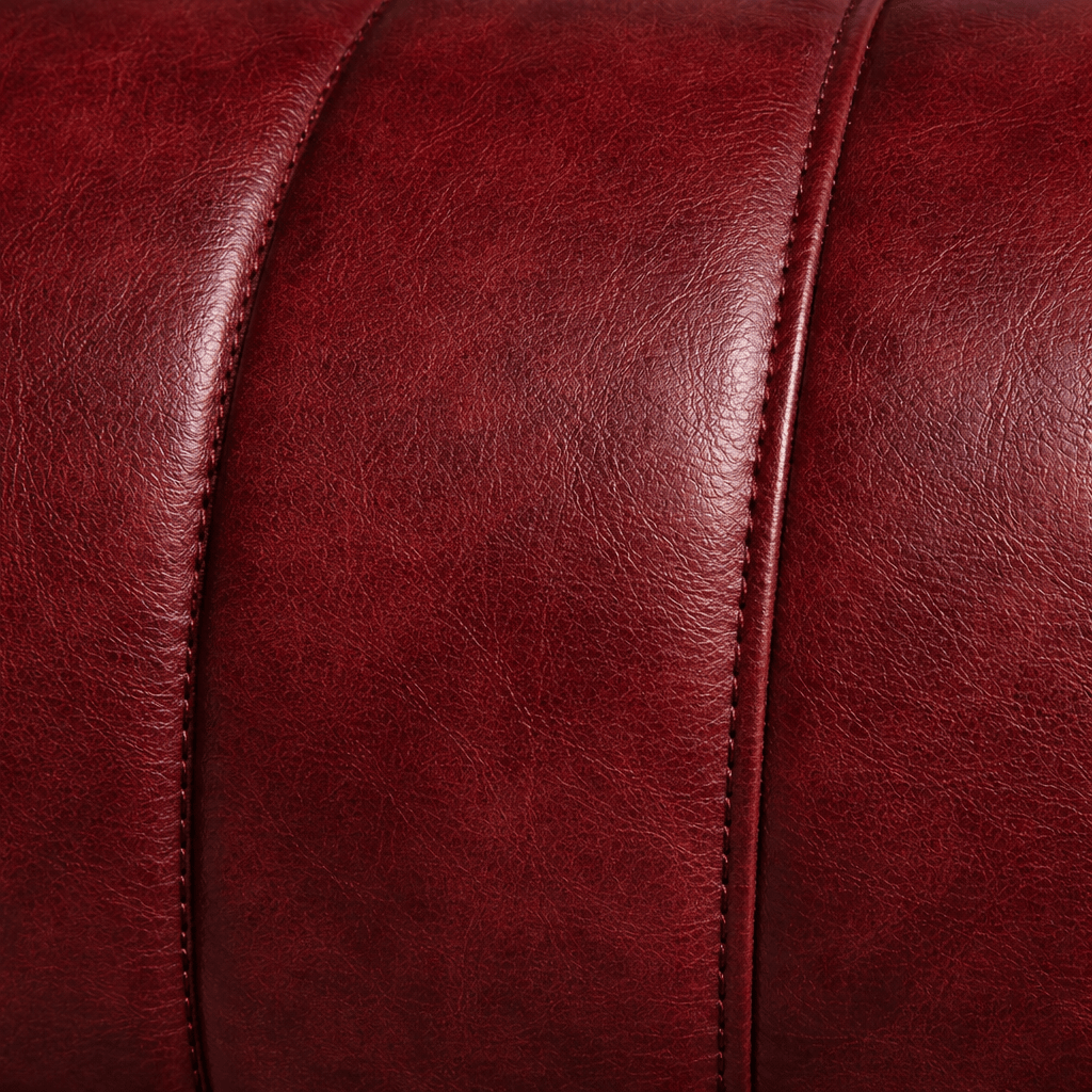 Red Leather Footstool - Smallhill Furniture Co.