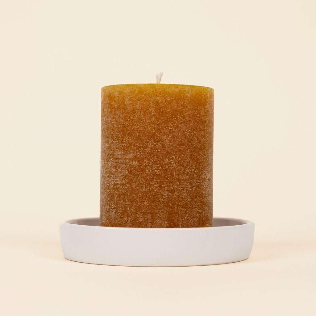 Sandalwood Fragranced Coloured Pillar Candle - Smallhill Furniture Co.