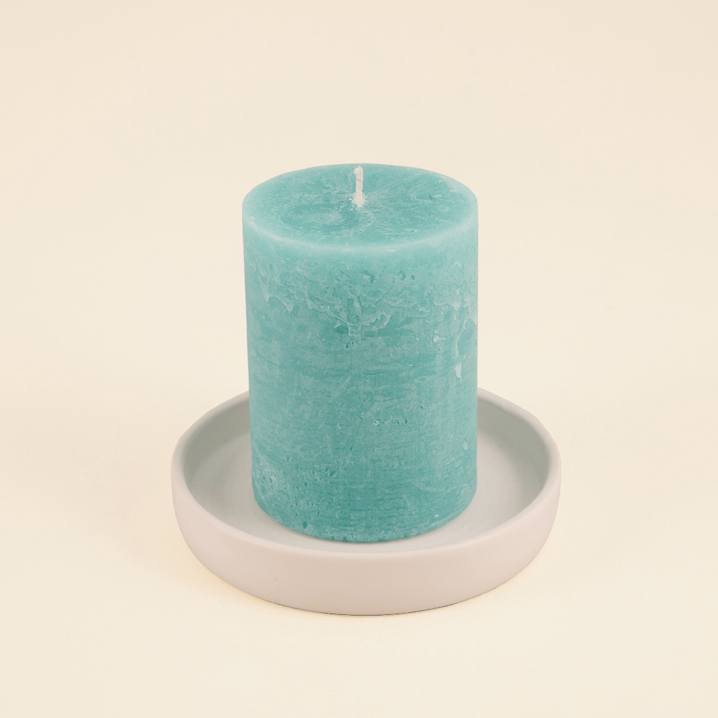 Sea Moss & Driftwood Fragranced Coloured Pillar Candle - Smallhill Furniture Co.