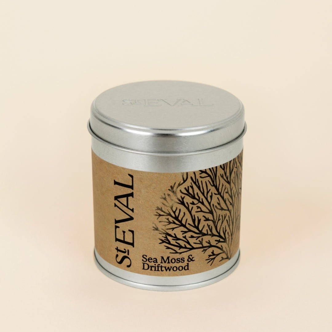 Sea Moss & Driftwood Scented Tin Candle - Smallhill Furniture Co.