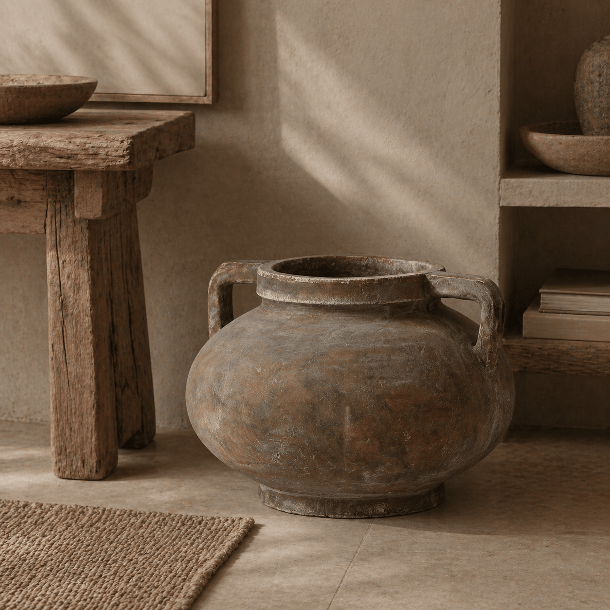 Siena Brown Large Pelike Pot - Smallhill Furniture Co.