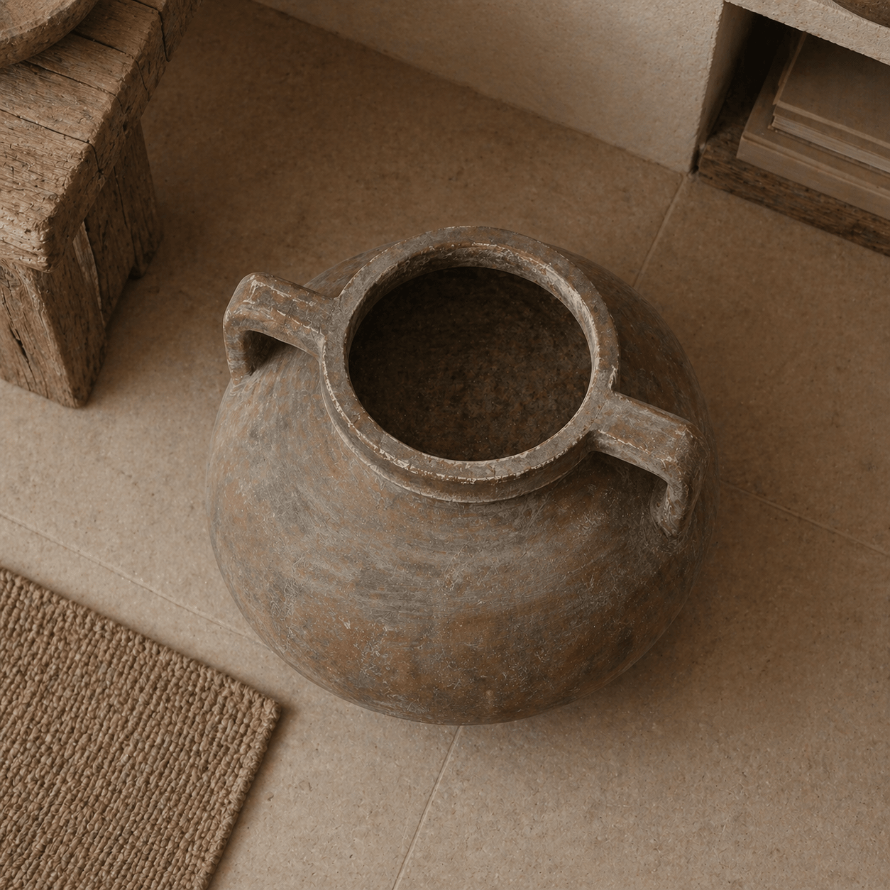 Siena Brown Large Pelike Pot - Smallhill Furniture Co.