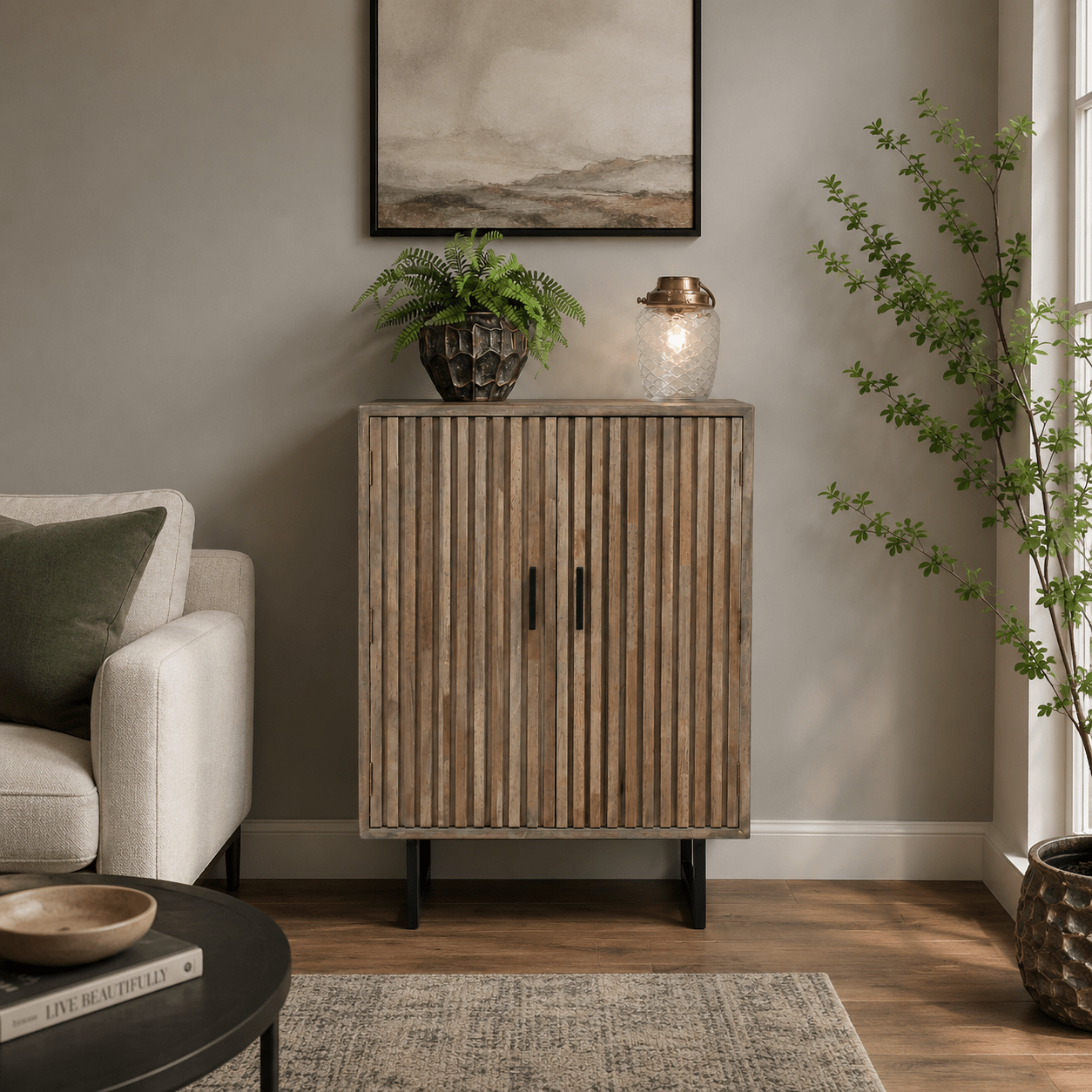 Slatted 2 Door Cabinet - Smallhill Furniture Co.