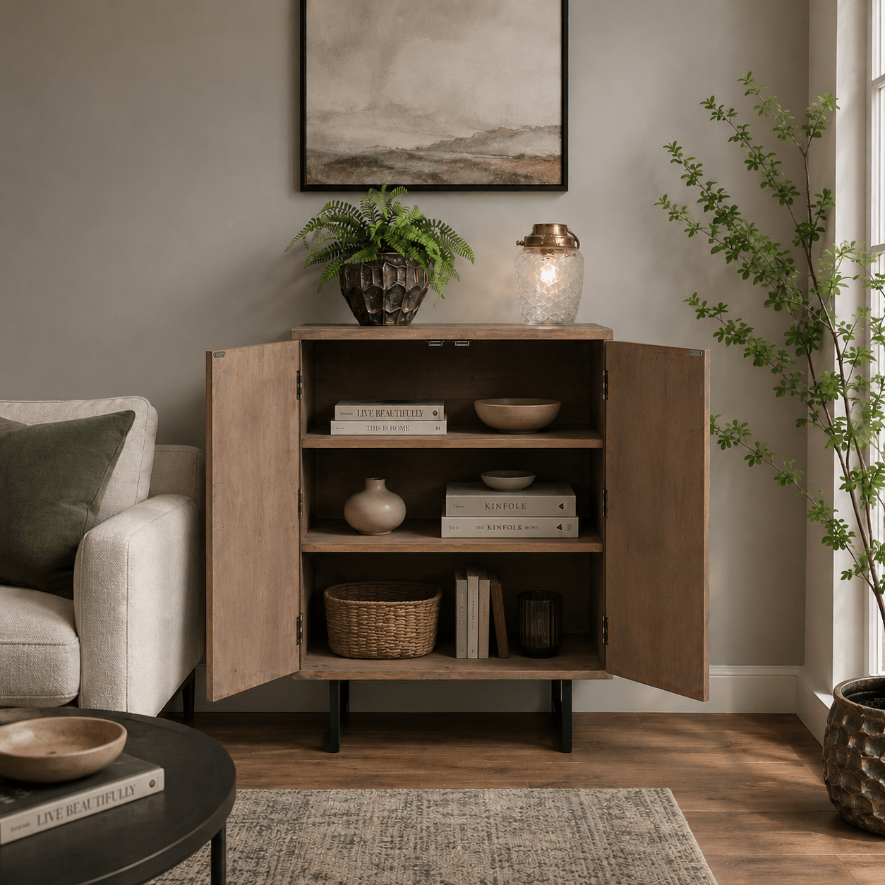 Slatted 2 Door Cabinet - Smallhill Furniture Co.