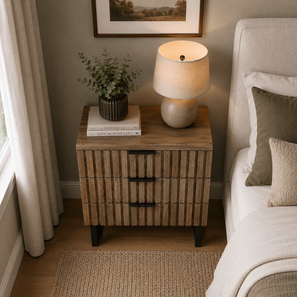 Slatted Bedside Cabinet - Smallhill Furniture Co.