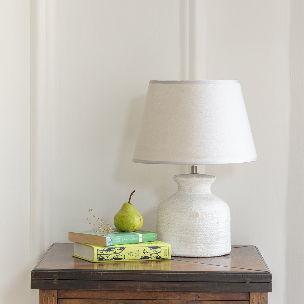 Stoneware Lamp Bella With Cream Shade - Smallhill Furniture Co.