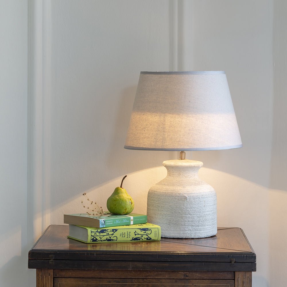 Stoneware Lamp Bella With Cream Shade - Smallhill Furniture Co.