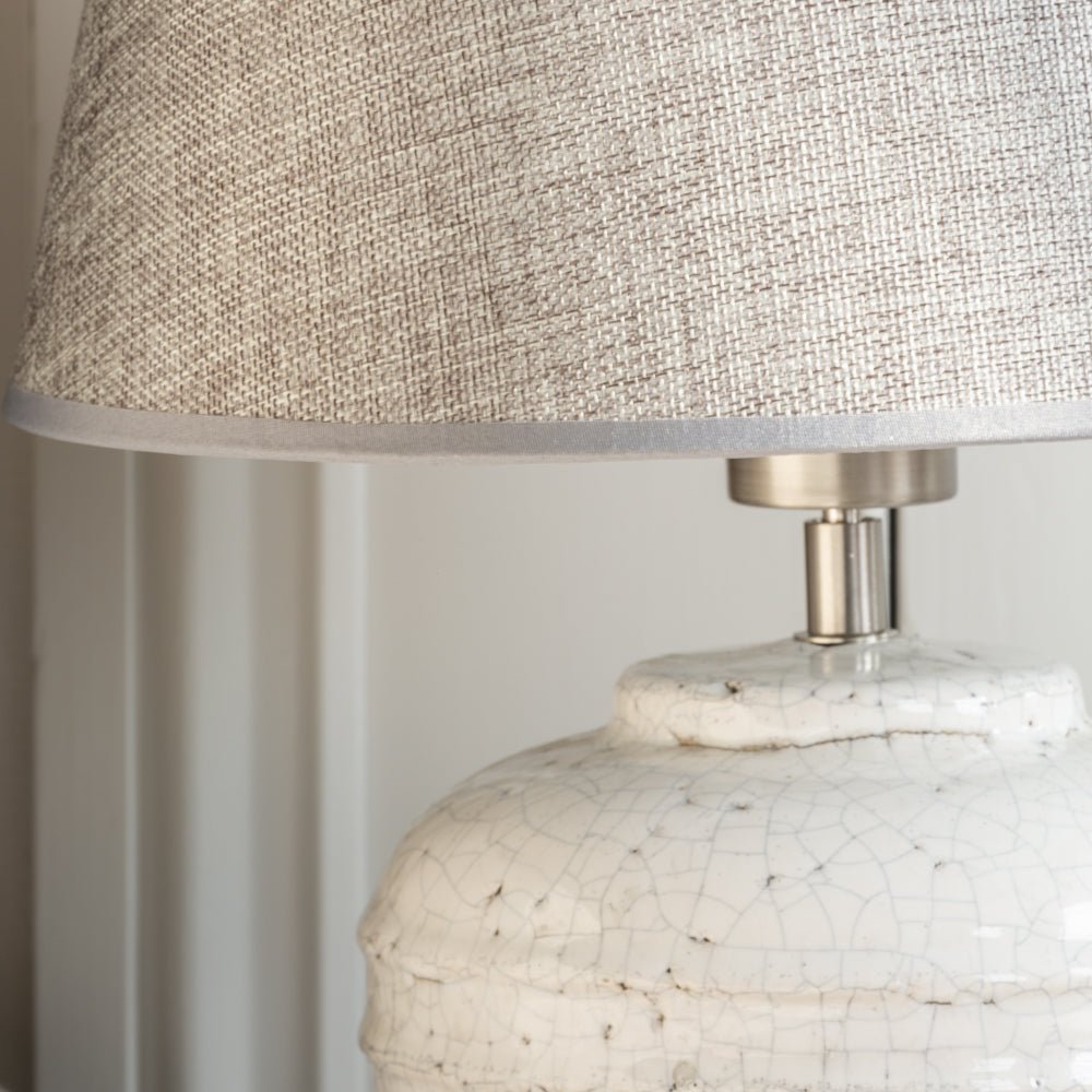 Stoneware Lamp Vesta With Grey Shade - Smallhill Furniture Co.