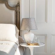 Stoneware Lamp Vesta With Grey Shade - Smallhill Furniture Co.