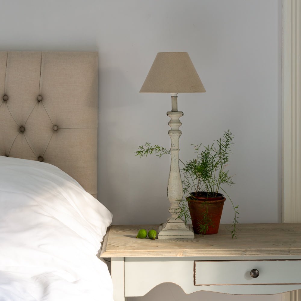 Table Lamp Beatrix French Grey With Shade - Smallhill Furniture Co.