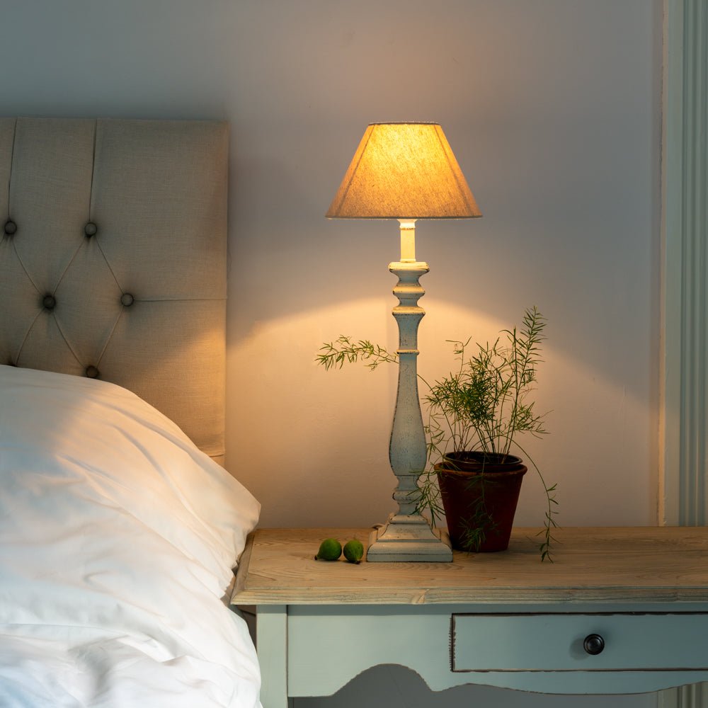 Table Lamp Beatrix French Grey With Shade - Smallhill Furniture Co.