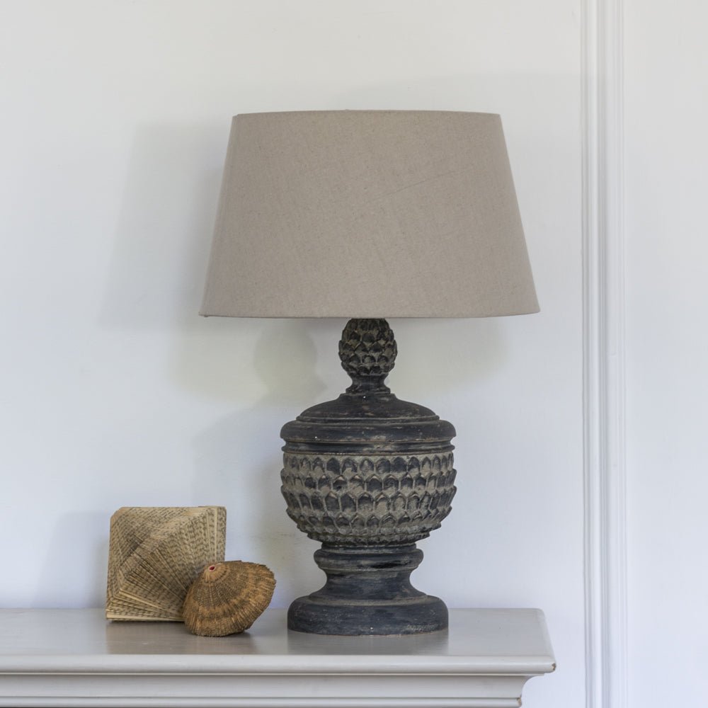 Table Lamp Jasmine Antique Black with Shade - Smallhill Furniture Co.