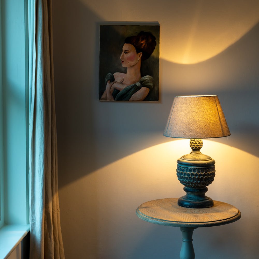 Table Lamp Jasmine Antique Black with Shade - Smallhill Furniture Co.