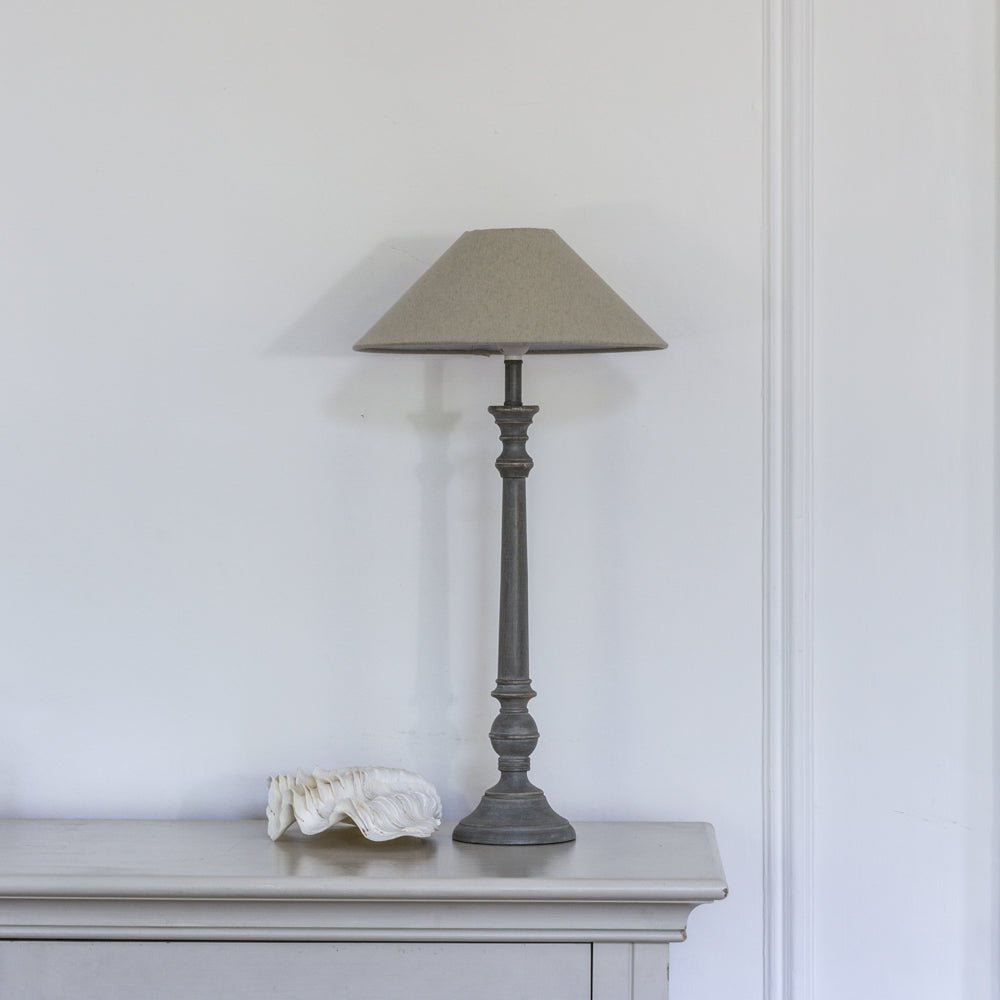 Table Lamp Mayling Antique Grey with Shade - Smallhill Furniture Co.