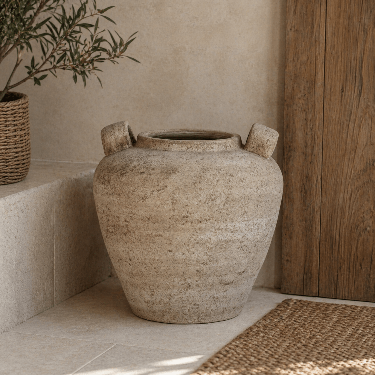 Terra Urn Vase With Handles - Smallhill Furniture Co.