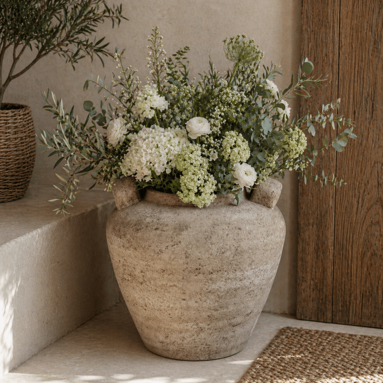 Terra Urn Vase With Handles - Smallhill Furniture Co.