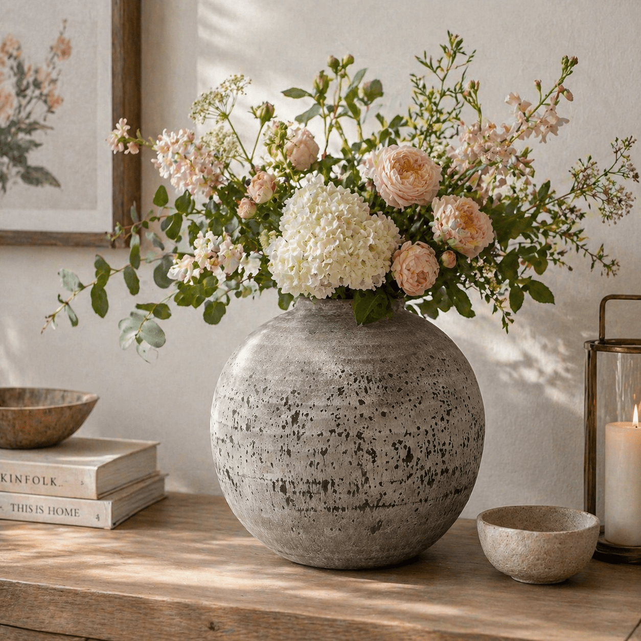 Tiber Large Stone Ceramic Vase - Smallhill Furniture Co.